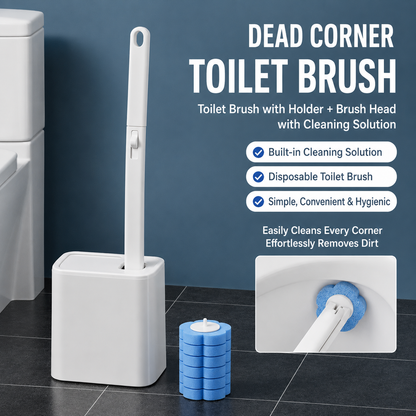 Smart Automatic Flip-Top Toilet with Disposable Cleaning Brush Set (24 Refills included) - Premium White
