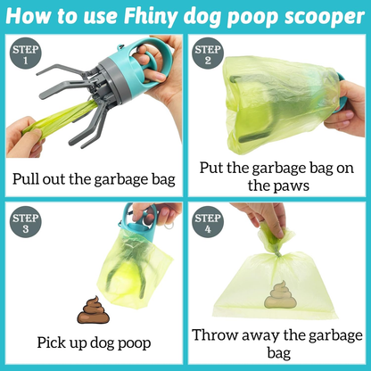 No-Touch Portable Pet Pooper Scooper & Waste Bag Dispenser