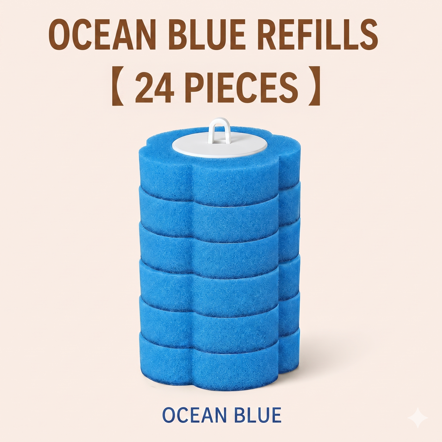 24 Pcs Disposable Toilet Brush Refill Heads - Multi-Layer Deep Cleaning Pads with Built-In Cleaner